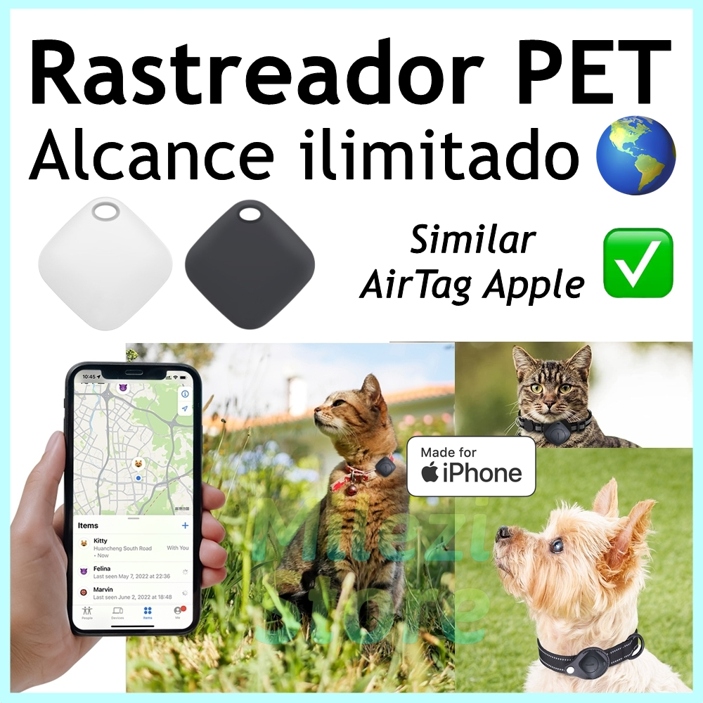 Rastreador PET Alcance ilimitado para iPhone iOS Apple Smart Tag Buscar ...