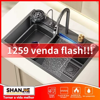 Cuba Cozinha Gourmet 304 Inox/ Ducha Horizontal Torneira Flexível