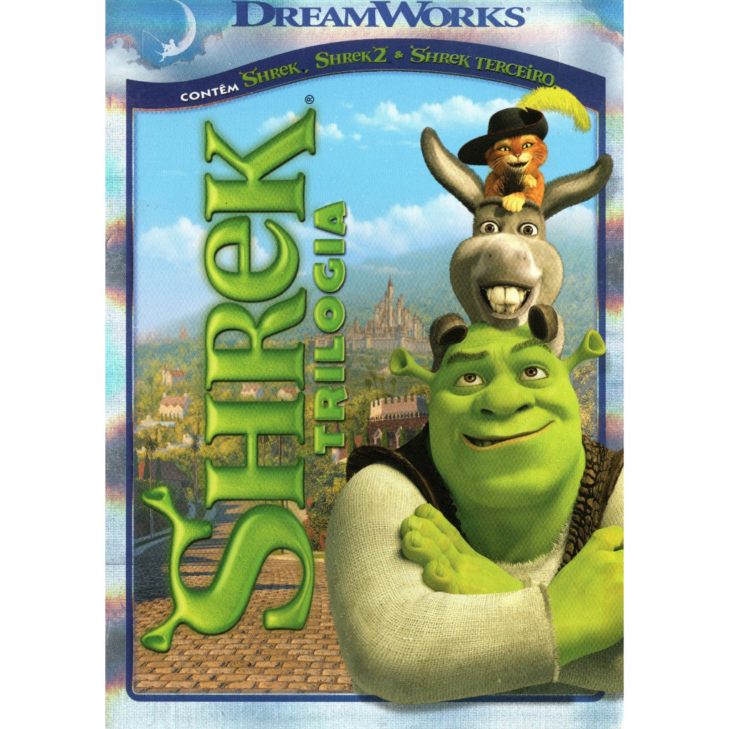 7 DVDs - Coleção Shrek Burro Gato de Botas