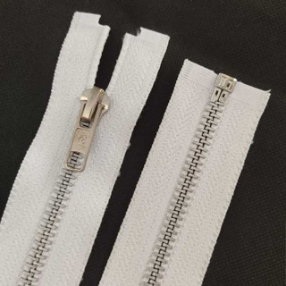 Zíper 50cm Metal #5 Destacável Separável Branco