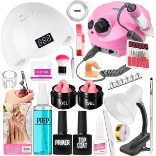 Kit Unhas Gel Completo Lixadeira Eletrica Motor Porquinho Cabine Nº 29