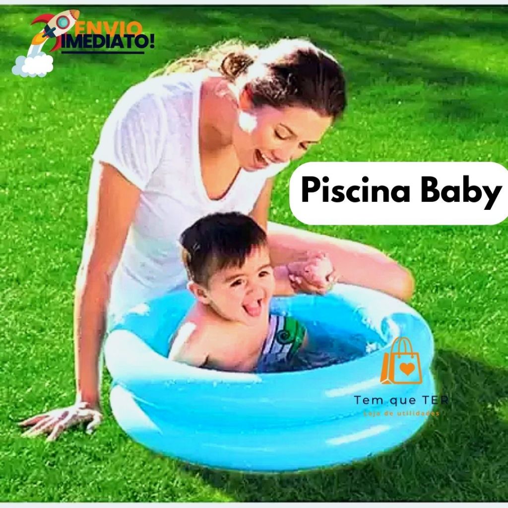Piscina Para Bebe 21 Litros Inflável Baby Rosa Azul Para Crianças Super ...
