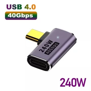 Adaptador Conversor Usb Tipo C Em L 90 Graus 40gbps 240w 5a