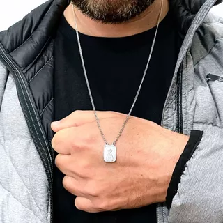 Escapulário Masculino Premium de Aço Inox para Presente com Certificado