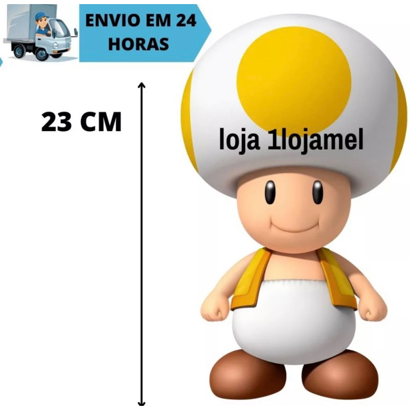 Boneco Toad Super Mario Bros Toad Vermelho E Amarelo E Verde E Azul E ...