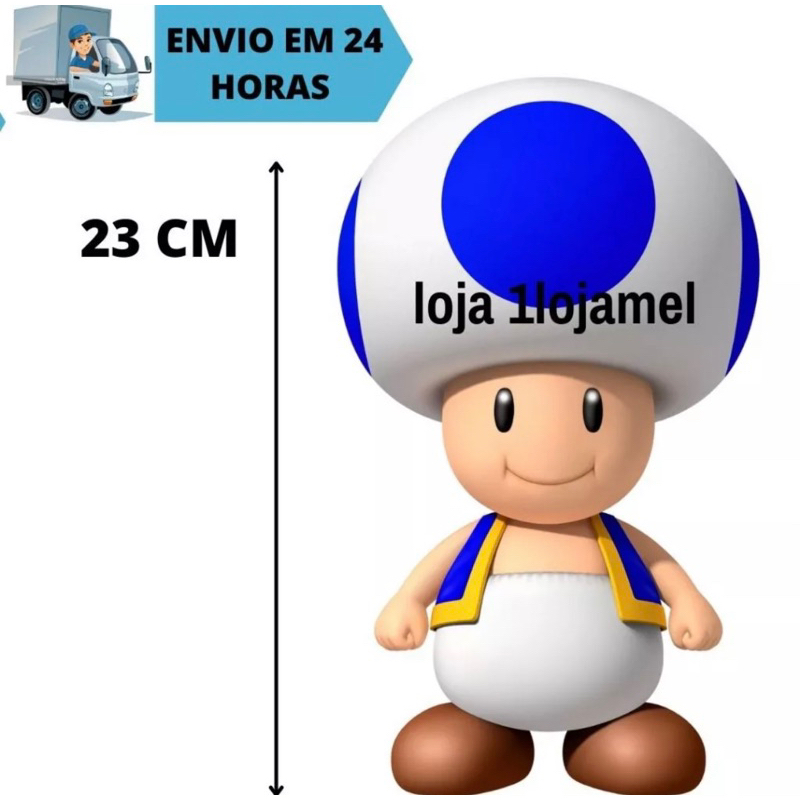 Boneco Toad Super Mario Bros Toad Vermelho E Amarelo E Verde E Azul E ...