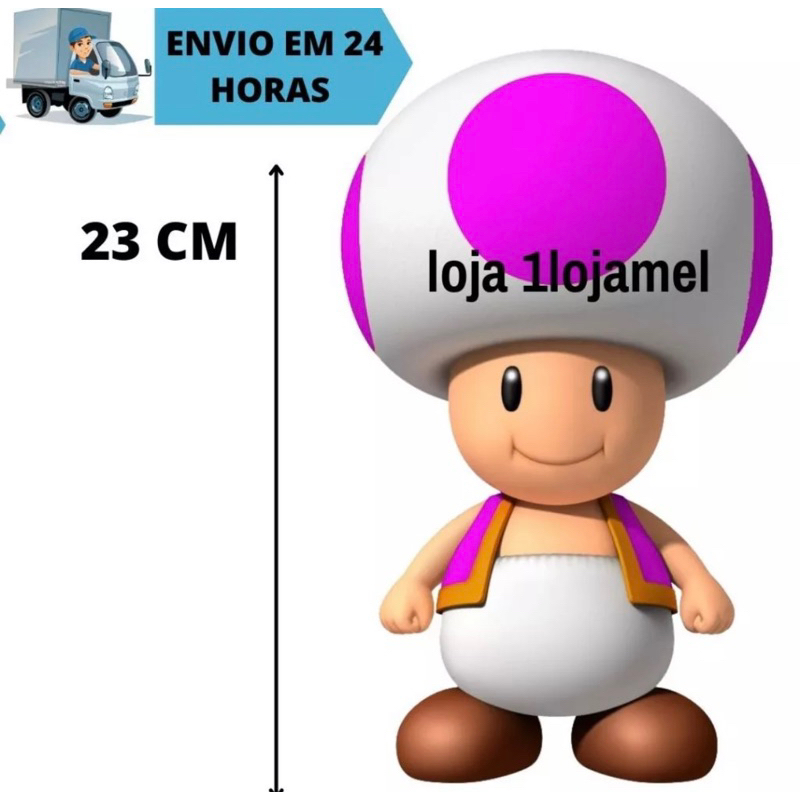 Boneco Toad Super Mario Bros Toad Vermelho E Amarelo E Verde E Azul E ...