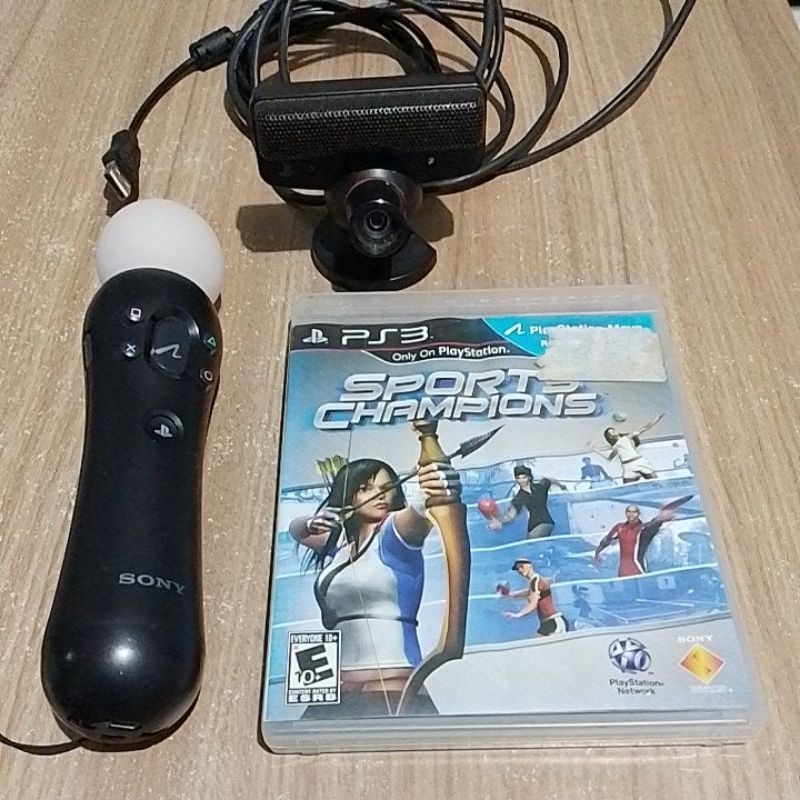 Kit PS Move - Bastão + Câmera + Jogo Sports Champions