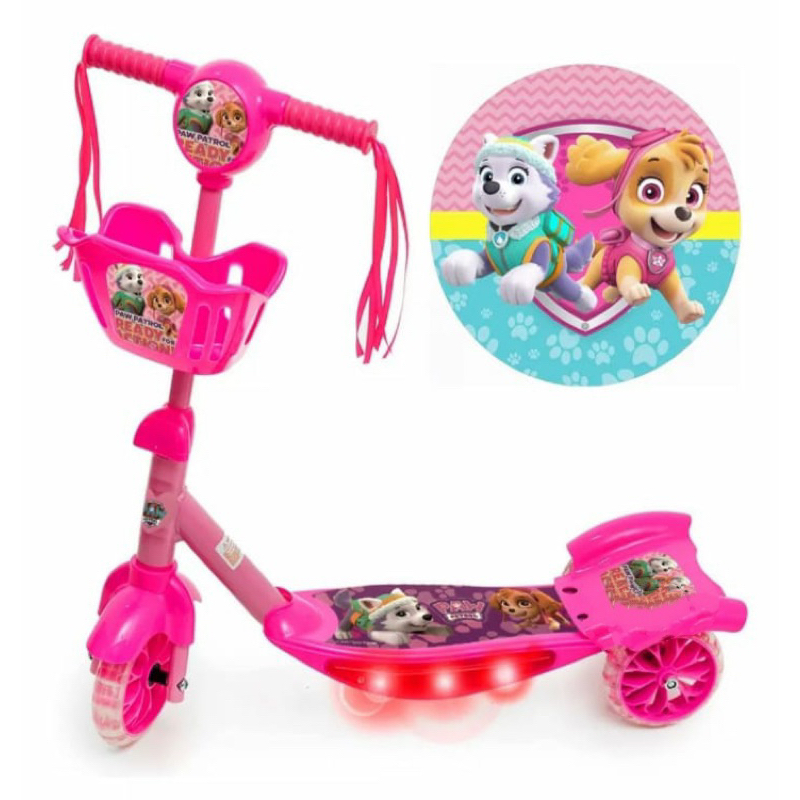Patinete Infantil Patrulha Canina Rosa