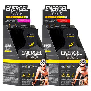 Kit 2x Caixas Energel Black - Gel de Carboidratos Total 20 Sachês - Bodyaction em Oferta na Shopee