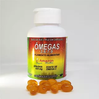 Oleo De Avestruz 60 Cap Amazon Struthio omega 3 6 7 9