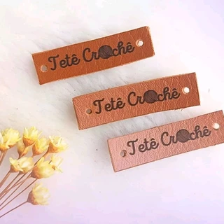 Etiquetas/Tags Personalizadas em couro sintético 0,8 mm 4 x 1cm - ENVIO IMEDIATO