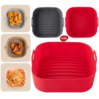 Forma de Silicone Quadrada Para AirFryer Cozimento Cesto Fritadeira Elétrica Tamanho Grande 19cm