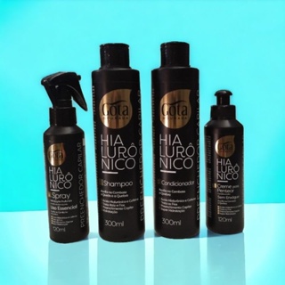 Kit Hialurônico - Gota Dourada: Shampoo + condicionador + creme pentear + spray