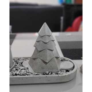 Adorno Árvore de Natal 3D Decoração de Cimento 11 cm MALEOGA