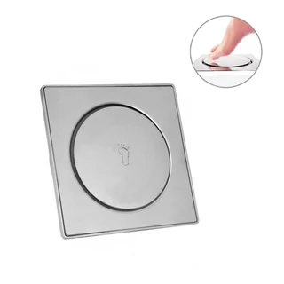 Ralo Inteligente Click 10x10 15x15 Cm Inox Banheiro Lavabo Veda Cheiro