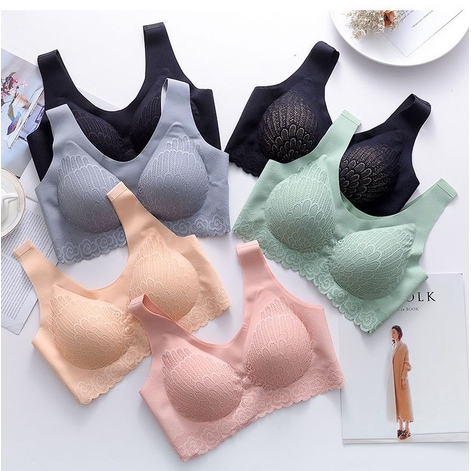 Kit 5 Sutia Confort 5D Com Bojo Removível Top Soutien Sem Costura Estoque no Brasil