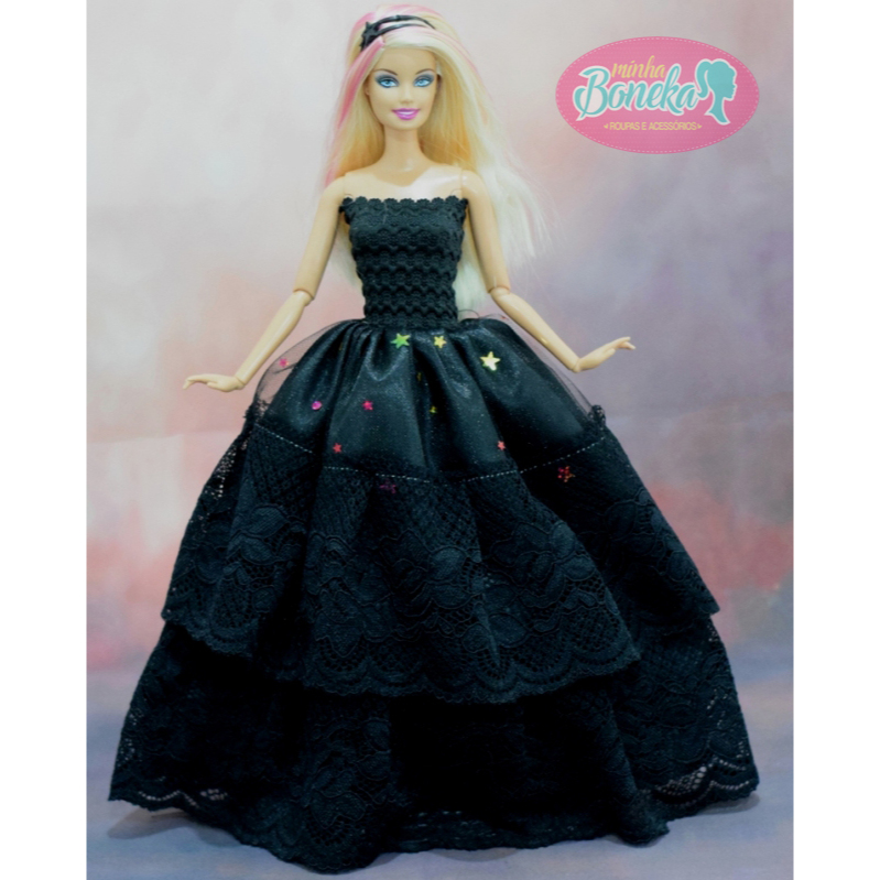 Roupa Vestido Luxo para Boneca Barbie Susi (Azul Frozen)