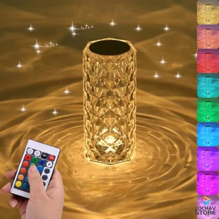 Luminária De Mesa Cristal Diamante Controle De Toque Cabeceira 16 Mudança De Cor Criativo Romântico Rosa Luz LED Acrílica Para Decoração Doméstica TD117