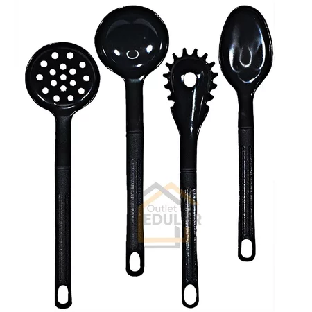 Kit Utensílios Para Cozinha De Nylon Antiaderente Concha Escumadeira Pegador De Massa Colher De Arroz Nylon 4 peças