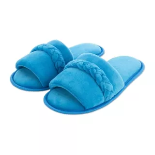 Pantufa Slide Antiderrapante Com Trança Adulto e Infantil