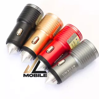 CARREGADOR VEICULAR 3.1A DUAL USB COM CABO MICRO USB / V8 - LEHMOX - LE-505