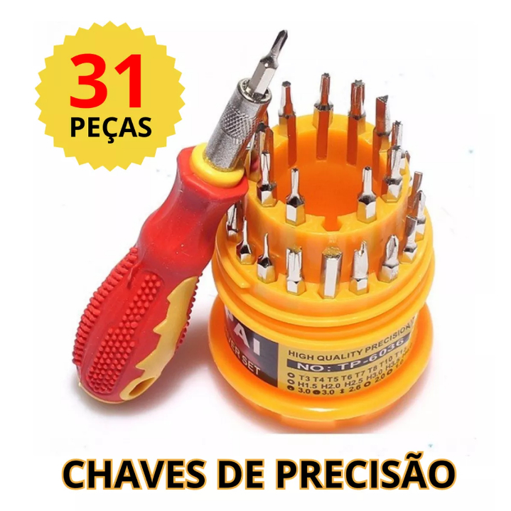 Jogo De Chaves 31 In 1 Precisão Fenda Torx Alen Philips Pontas De Chaves Diversas