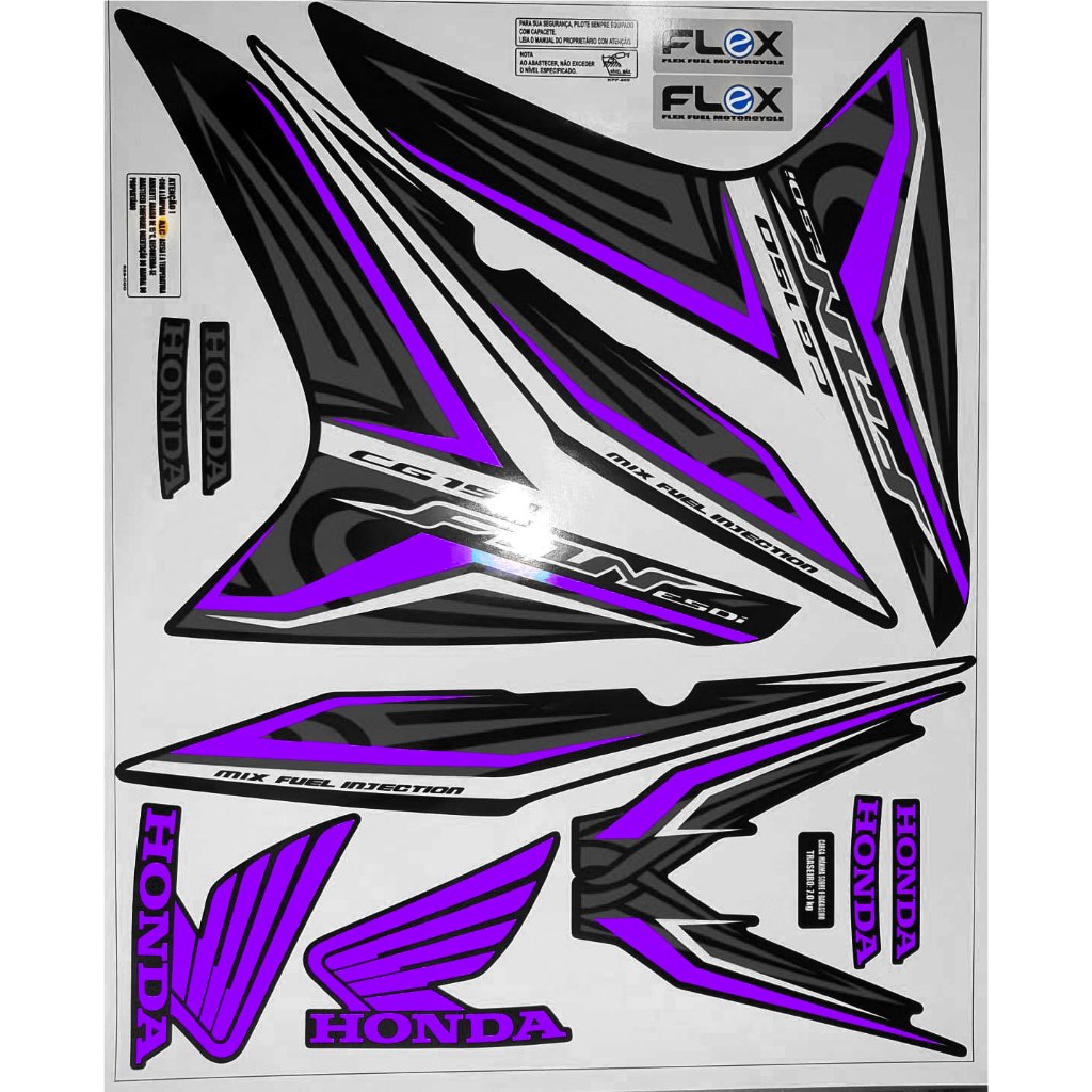 kit faixa adesivos moto Honda Titan Fan esdi 2013 varias cores