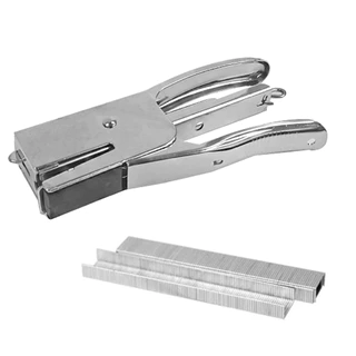 Grampeador Alicate Profissional Cromado Para Papel Para 25 folhas + 1000 Grampos 26/6