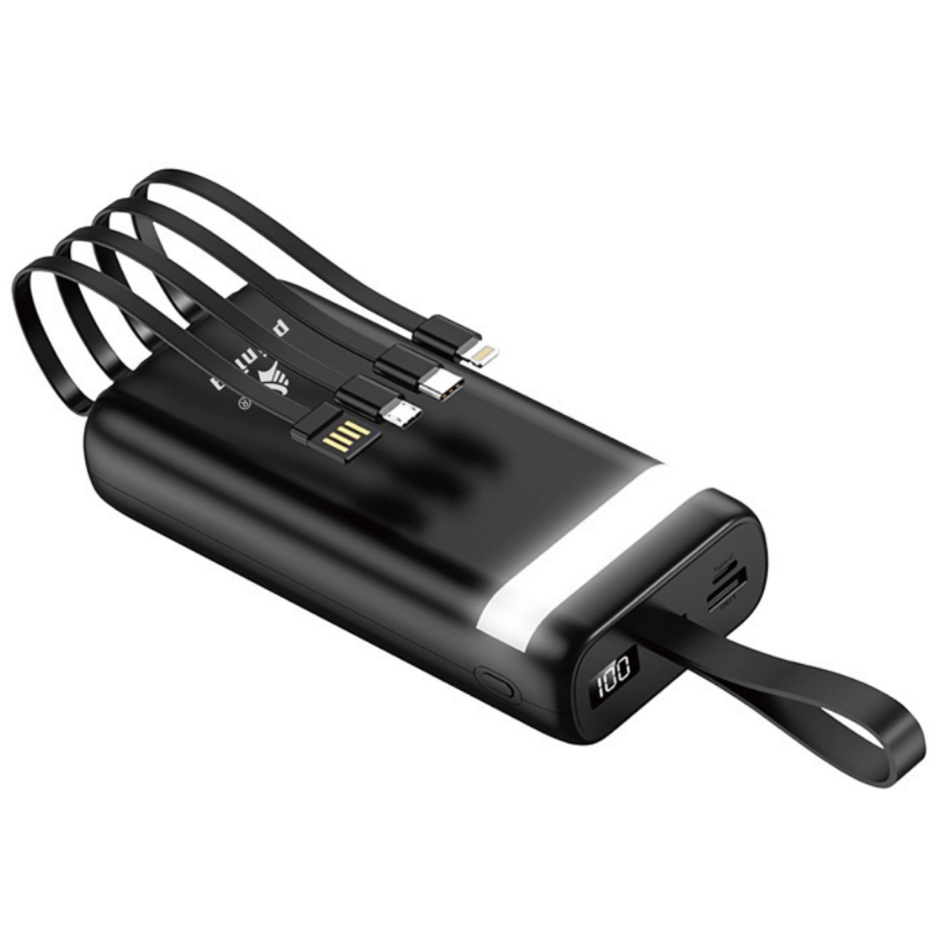 Carregador Portátil Power Bank 20.000 Para iPhone E Samsung Preto ...