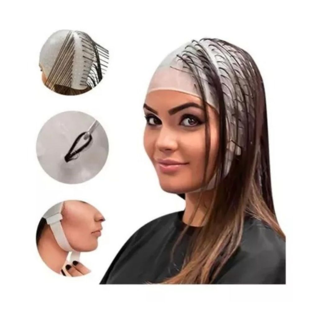 Touca Siliconada P/fazer Luzes Cabelo Mechas Reflexo Dompel | Shopee Brasil
