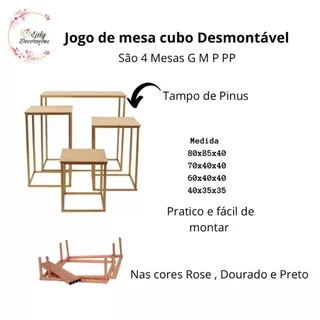 JOGO DE MESA CUBO DESMONTÁVEL 4 PEÇAS