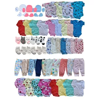Kit enxoval bebê 34 peças algodão bebê menino menina e unissex