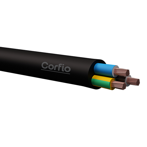 Cabo PP 3x6mm Corfio Flexível Preto 3 vias 6mm 20 metros