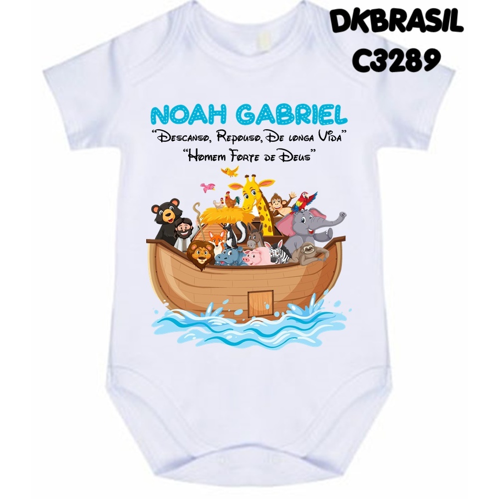 Body Arca de Noé Significado do nome Noah Gabriel C3289