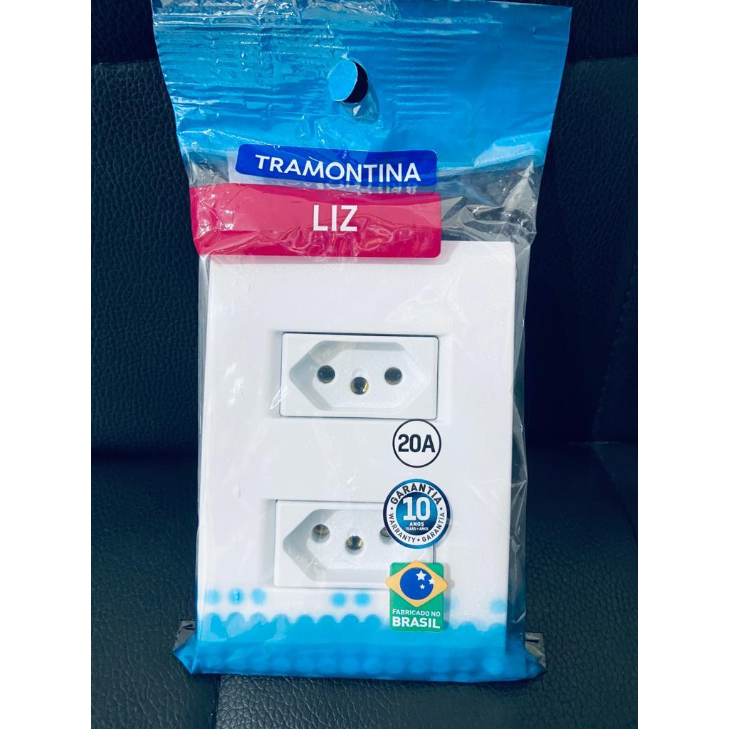 Tomada Dupla Amperes Tramontina Linha Liz X Original Shopee Brasil