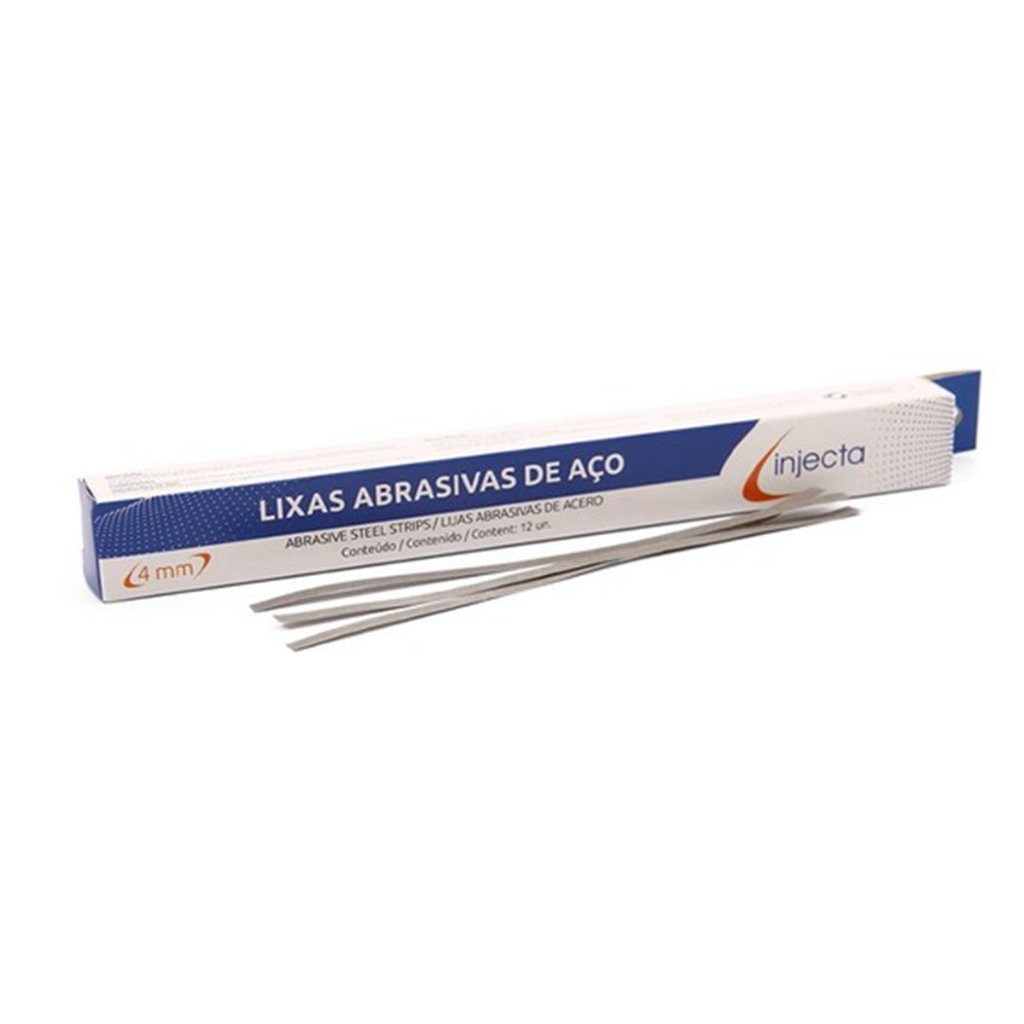 Tira De Lixa Aço Inox Flexível 4mm P/ Acabamento C/ 12 Unid.