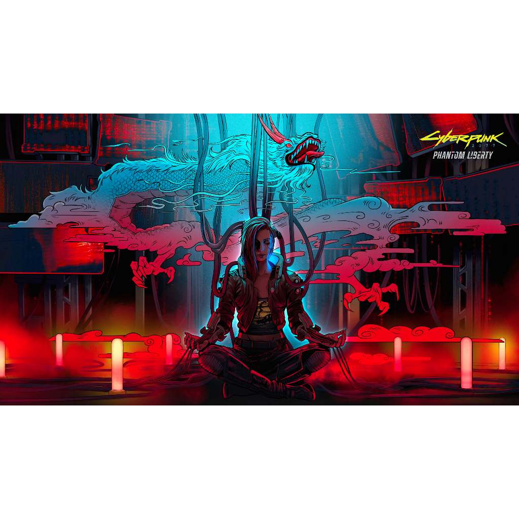 CYBERPUNK 2077: PHANTOM LIBERTY - 60x40 cm - Quadro decorativo de mdf - Game