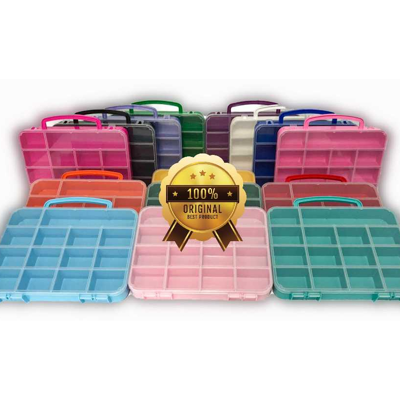 MALETA ORGANIZADORA 14 DIV - CAIXA P/ MIÇANGAS - AVIAMENTOS - CORES VARIADAS