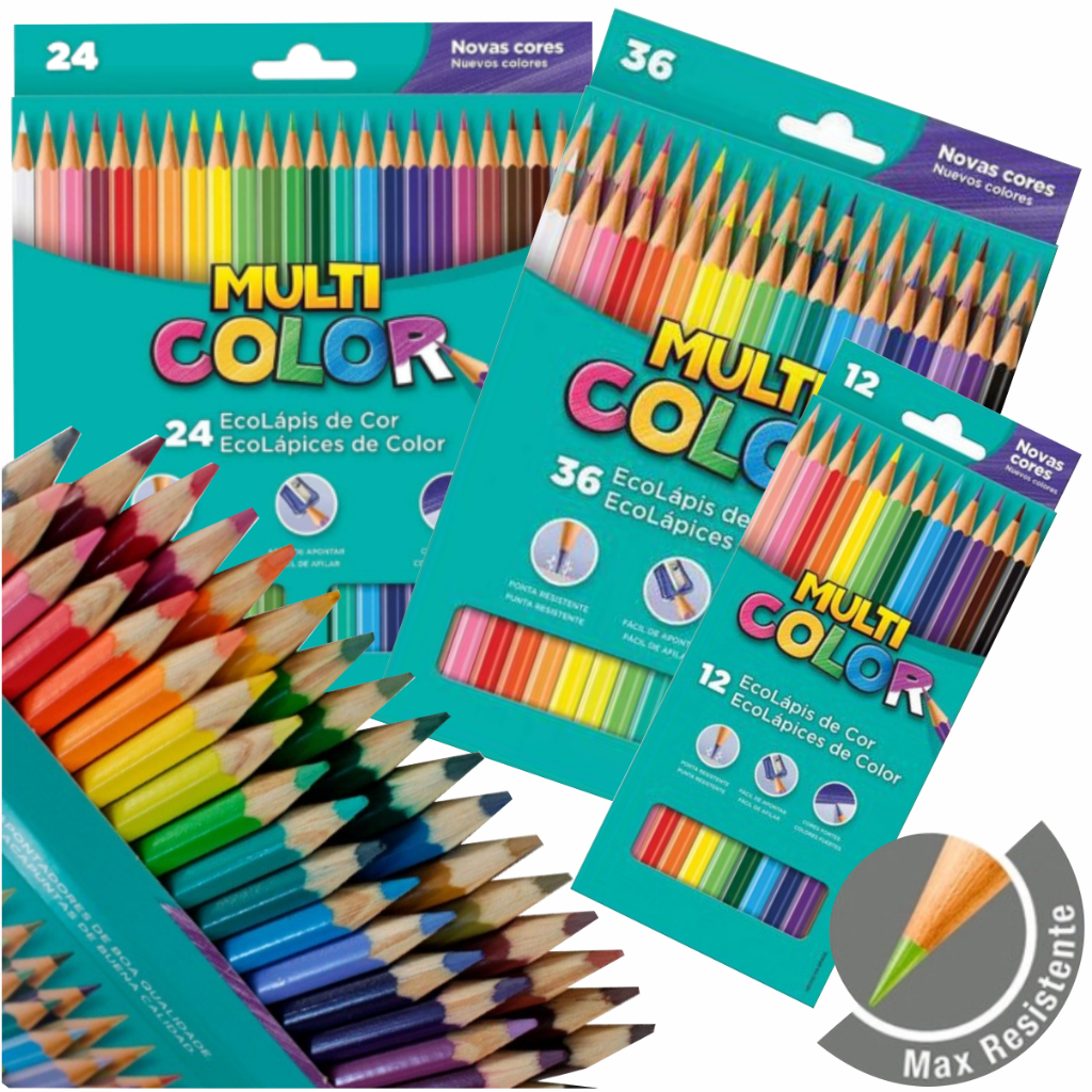 Lapis De Cor Multicolor Faber Castell 12 cores, 24 cores, 36 cores ...