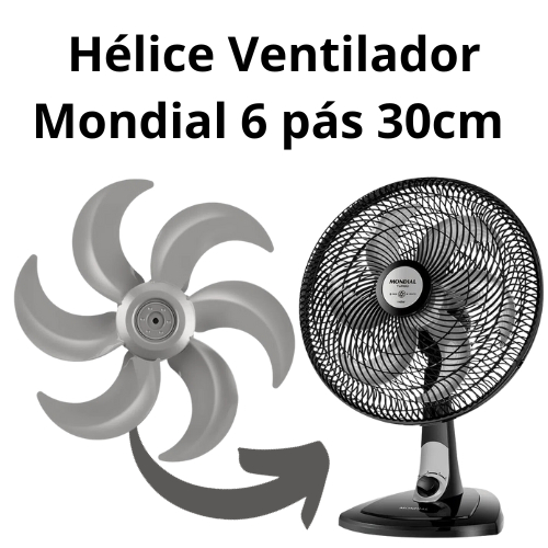hélice de ventilador Mondial de 6 pás 30cm- ORIGINAL