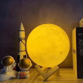 Luminária Lua Abajur Com Suporte Bateria Luz