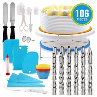 Kit Confeiteiro 72/ 73/ 82 / 106 Peças Bicos Inox Para Confeitar e Decorar Bolo e Cupcake