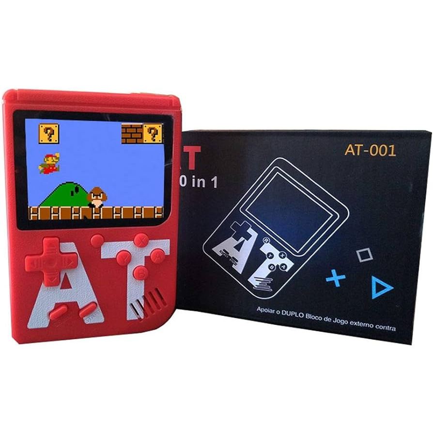Mini Game Box Retro Portátil 400 Jogos At001 Sup + Cabo Av - Pode Ligar a TV