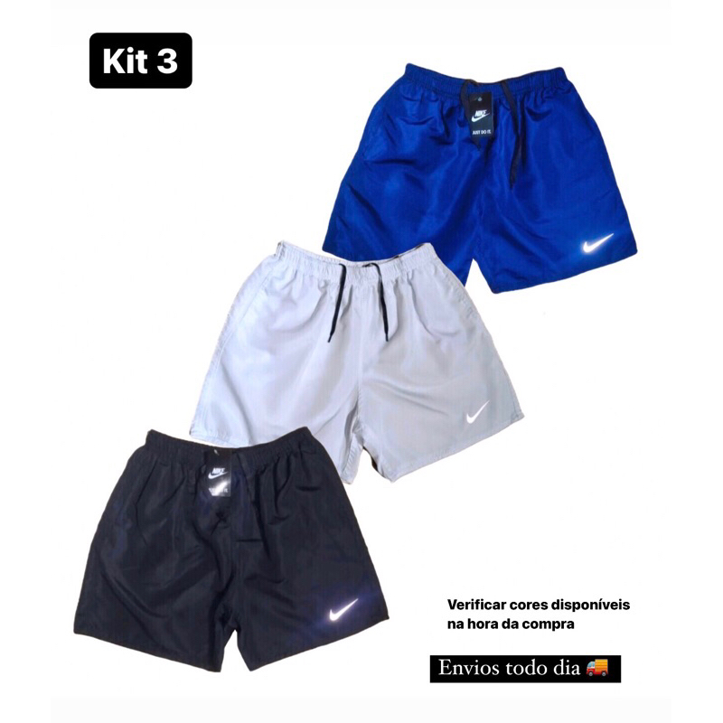 Kit 3 Shorts Praia Masculino Estampa Mod02
