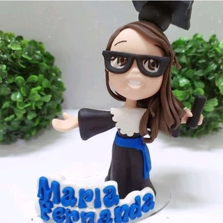 caricatura fofinha personalizada formatura em biscuit
