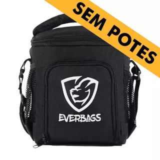 Bolsa Térmica Fitness Compacta Marmita Preta Branca Lancheira Academia