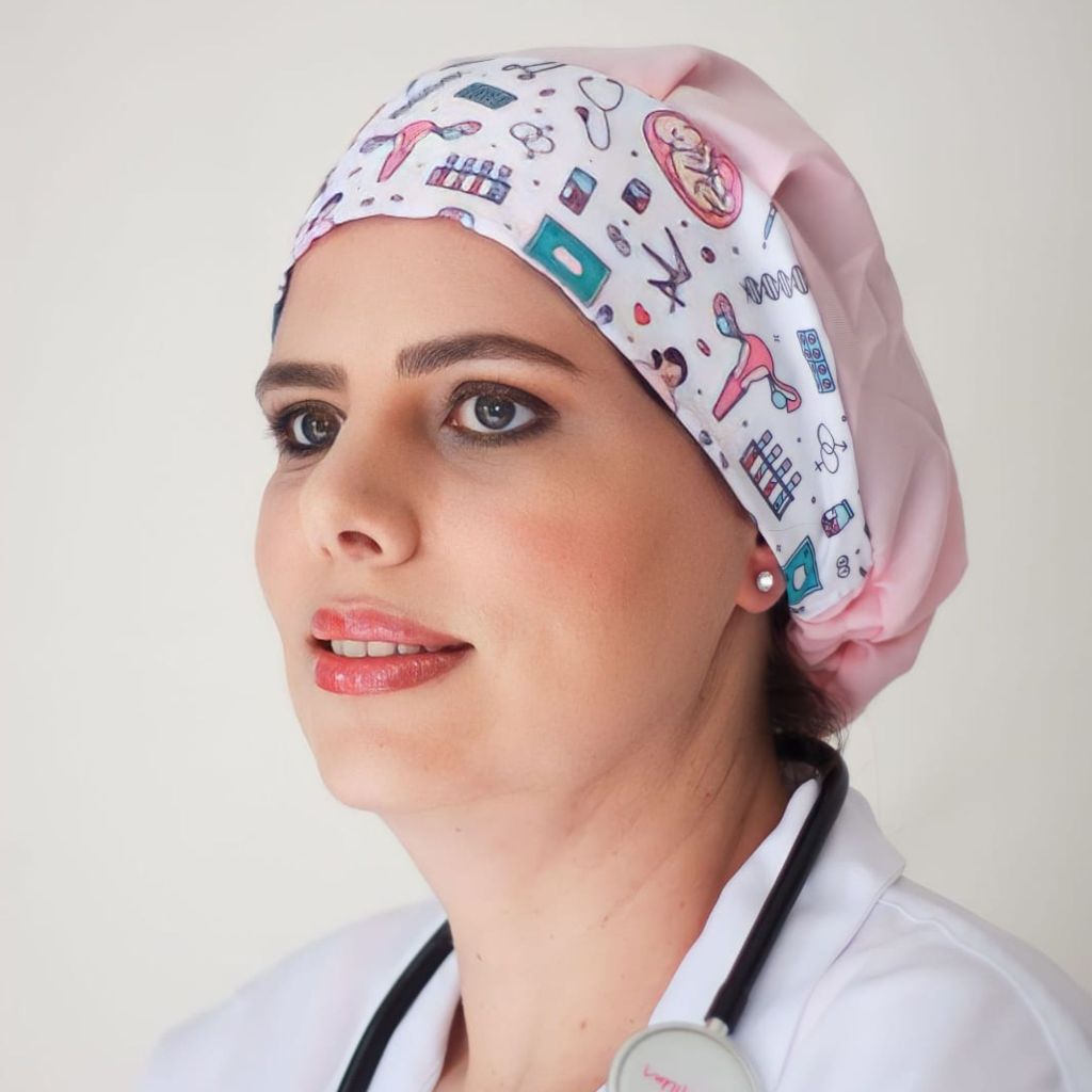 Touca Cirúrgica Feminina Gorro Bandana Enfermagem Odonto Dentista Cozinheira Oxford