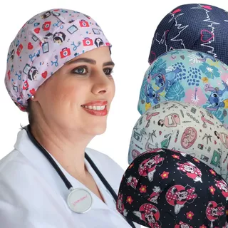 Touca Cirúrgica Enfermagem Odonto Doceira Personagens Elástico