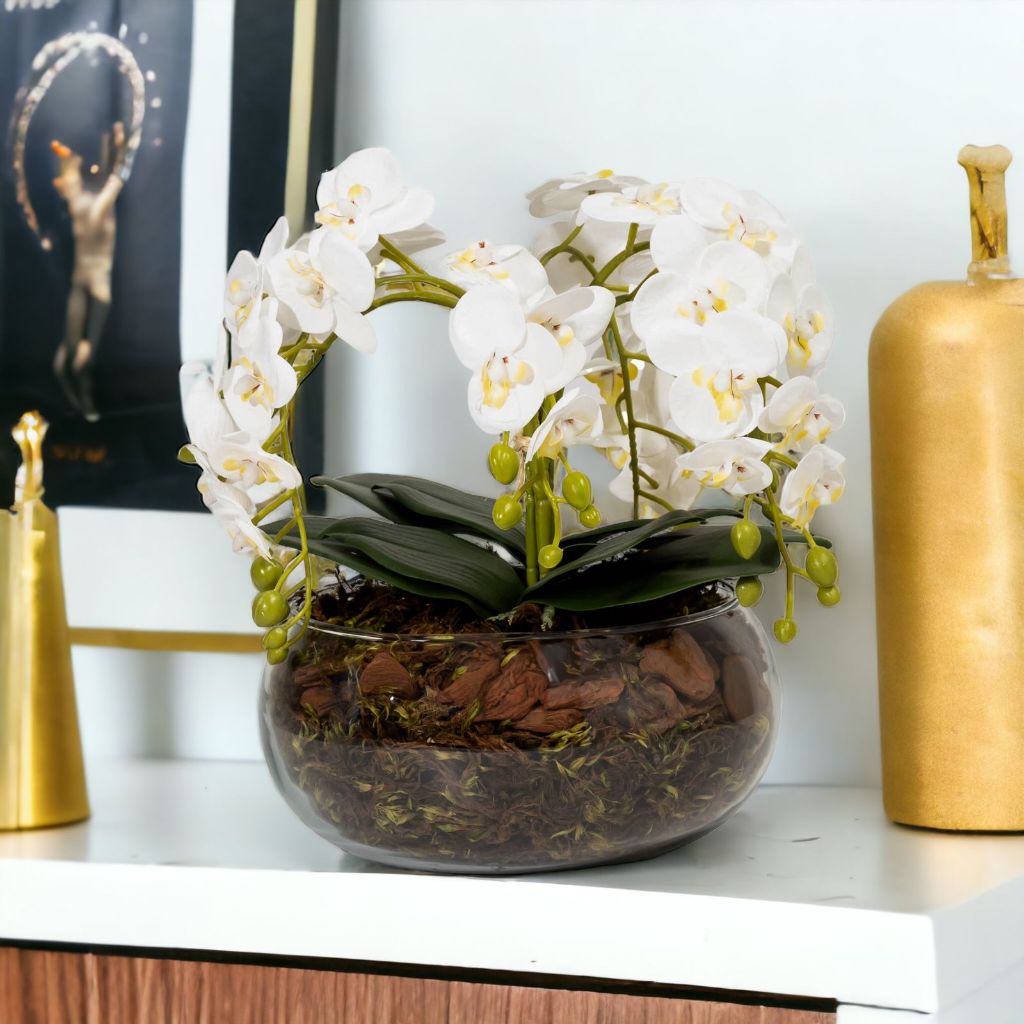 Planta Artificial Para Sala Decorativa Orquídea Super Realista